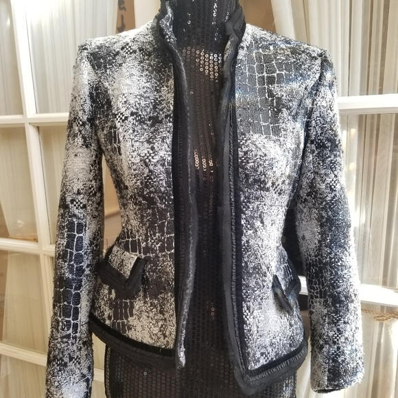 Cache Twill Short Crop Jacket Top Size 0 - Picture 9 of 12